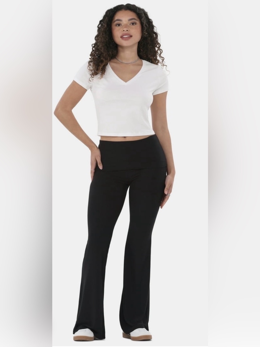 No Boundaries Flare Pants with Foldover Waistband, 32'' Inseam